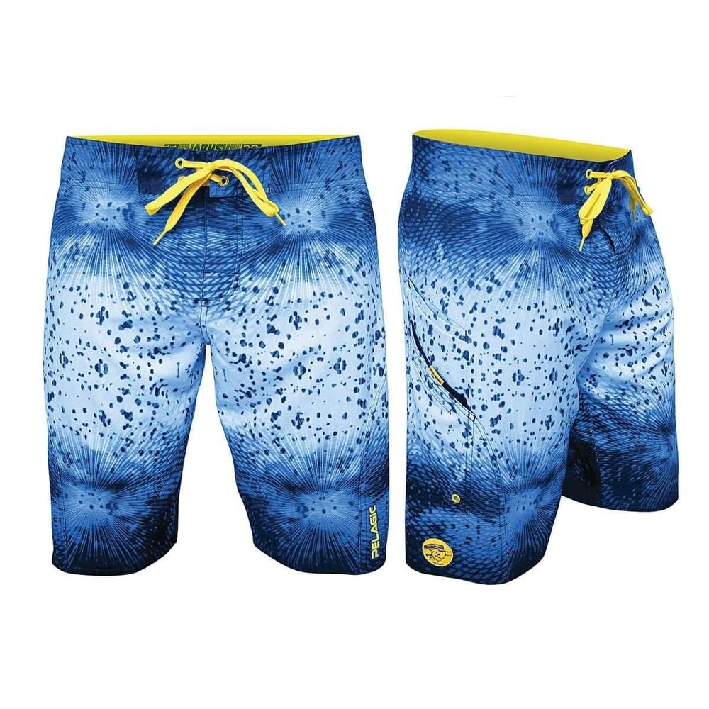 Pelagic Blue Psycho Dorado Stretch Sharkskin Boardshort  Size 32  Swim Trunk